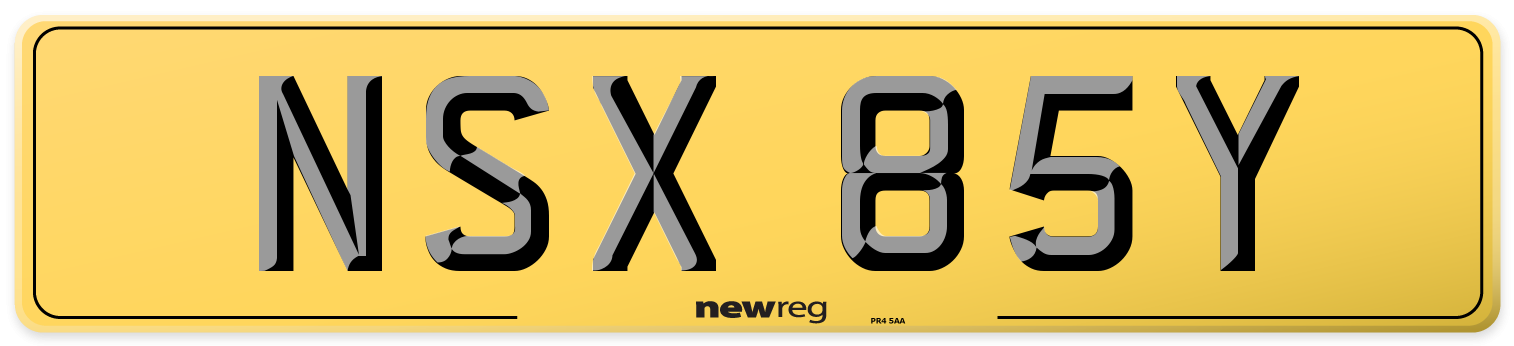 NSX 85Y Rear Number Plate