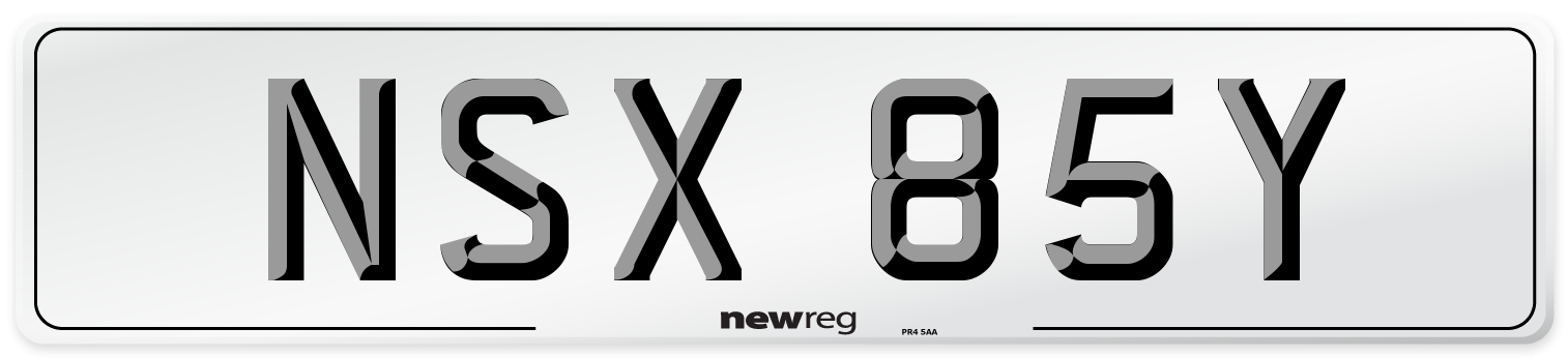 NSX 85Y Front Number Plate