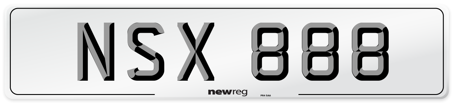 NSX 888 Front Number Plate