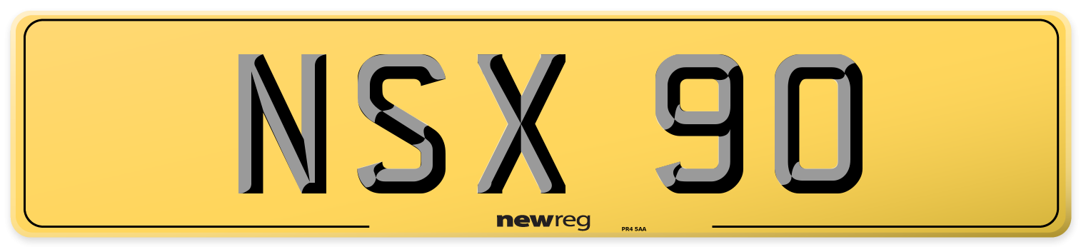 NSX 90 Rear Number Plate