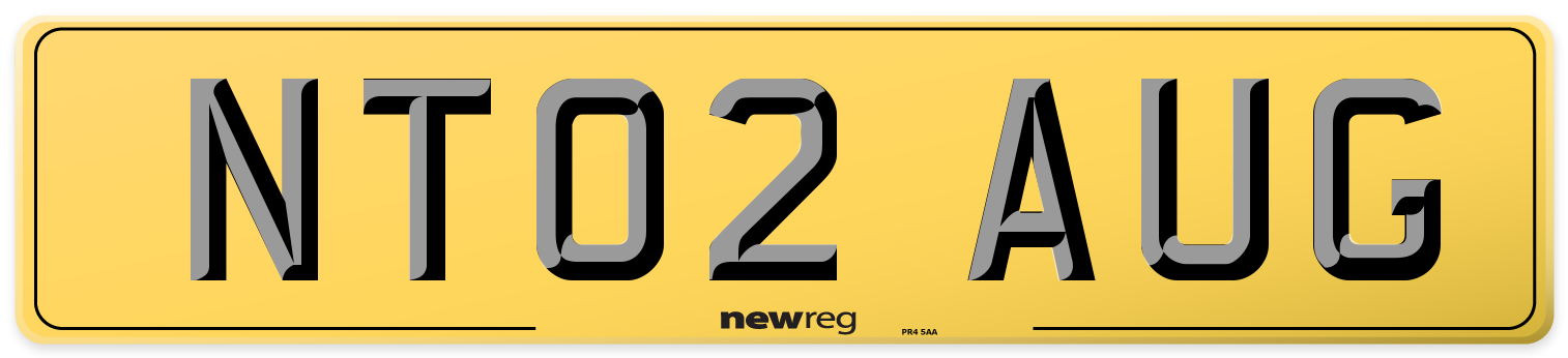 NT02 AUG Rear Number Plate