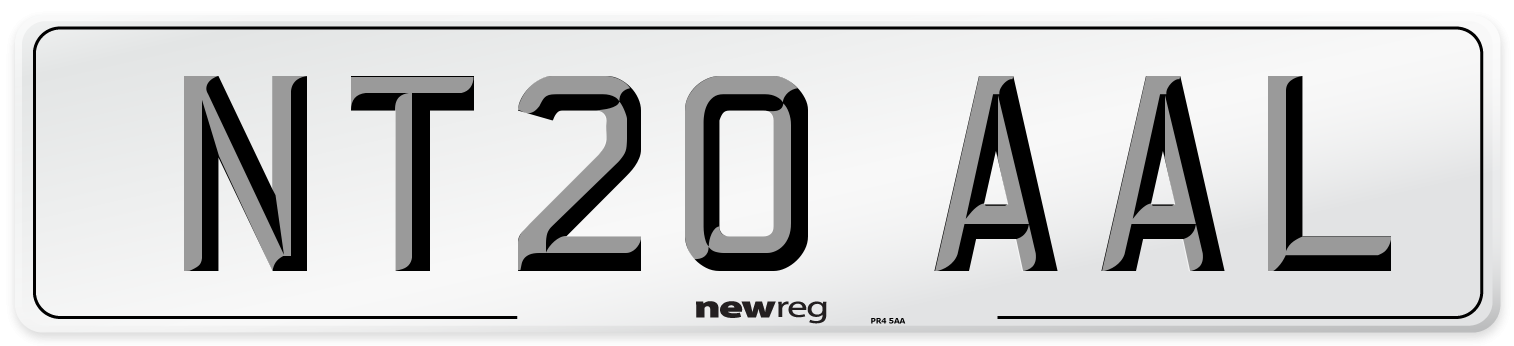 NT20 AAL Front Number Plate