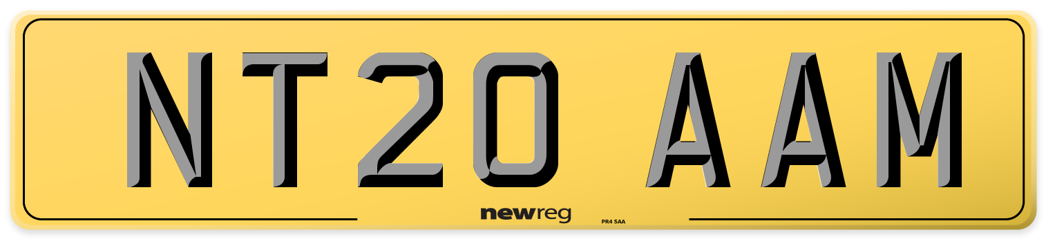 NT20 AAM Rear Number Plate