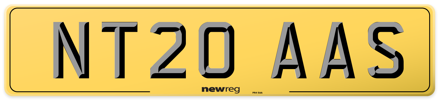 NT20 AAS Rear Number Plate