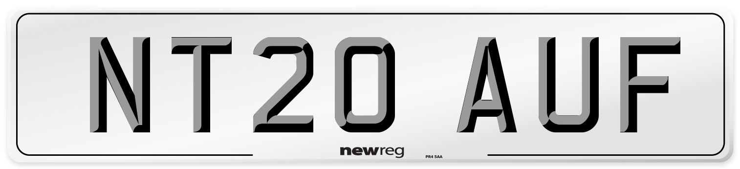 NT20 AUF Front Number Plate