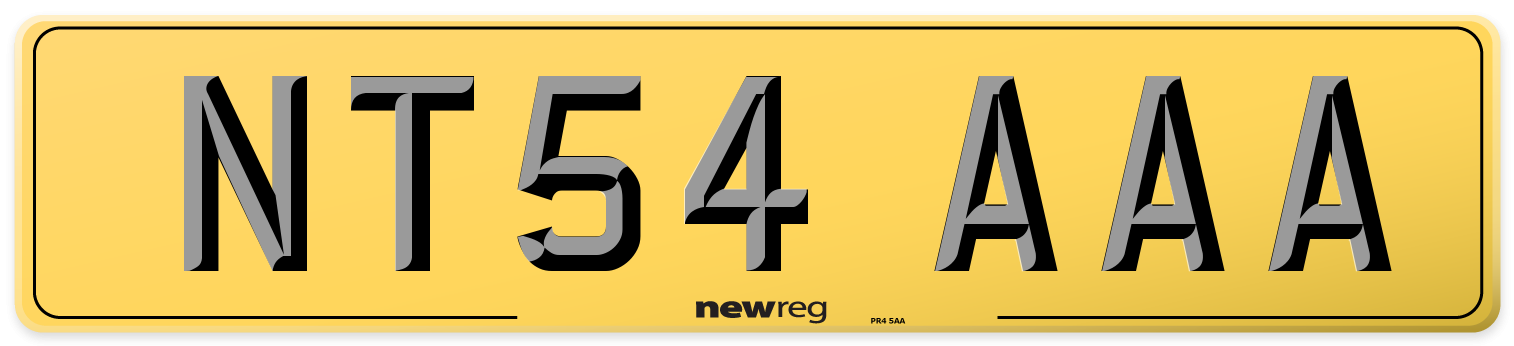 NT54 AAA Rear Number Plate