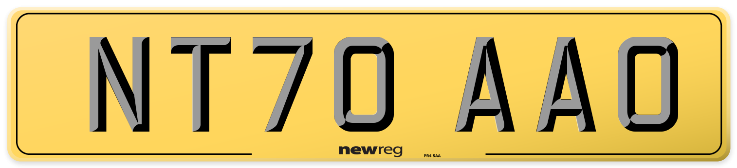 NT70 AAO Rear Number Plate