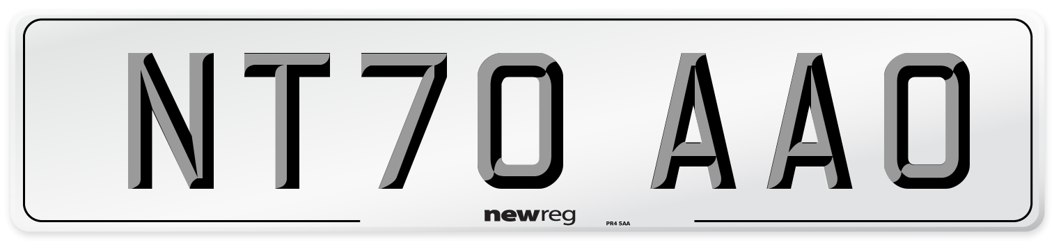 NT70 AAO Front Number Plate