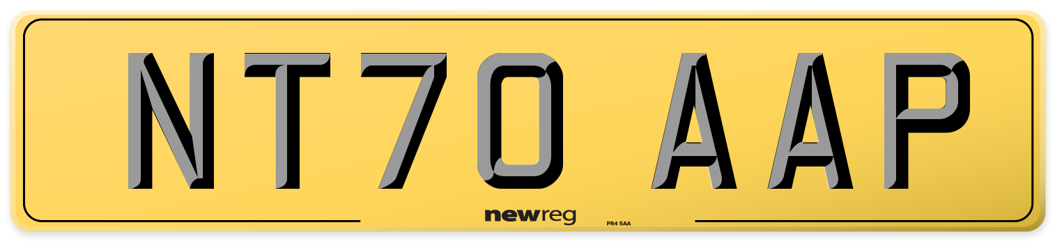 NT70 AAP Rear Number Plate