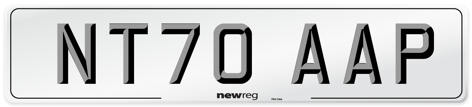 NT70 AAP Front Number Plate