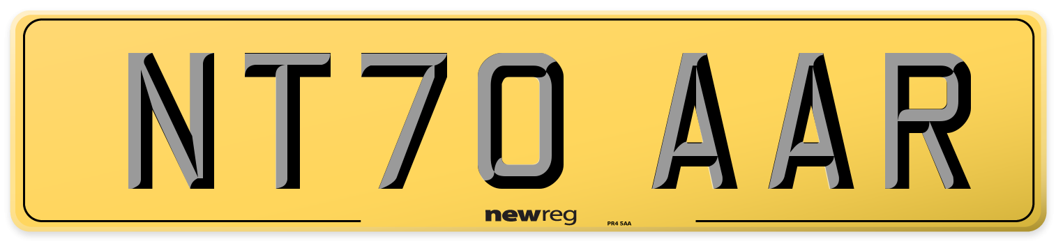 NT70 AAR Rear Number Plate