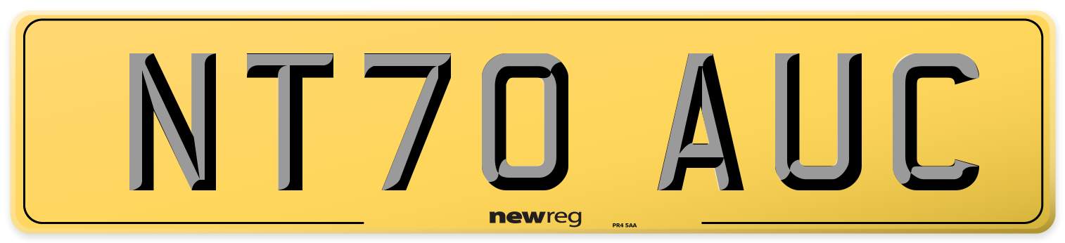 NT70 AUC Rear Number Plate