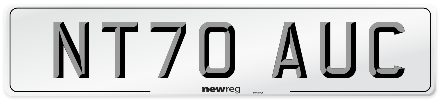 NT70 AUC Front Number Plate