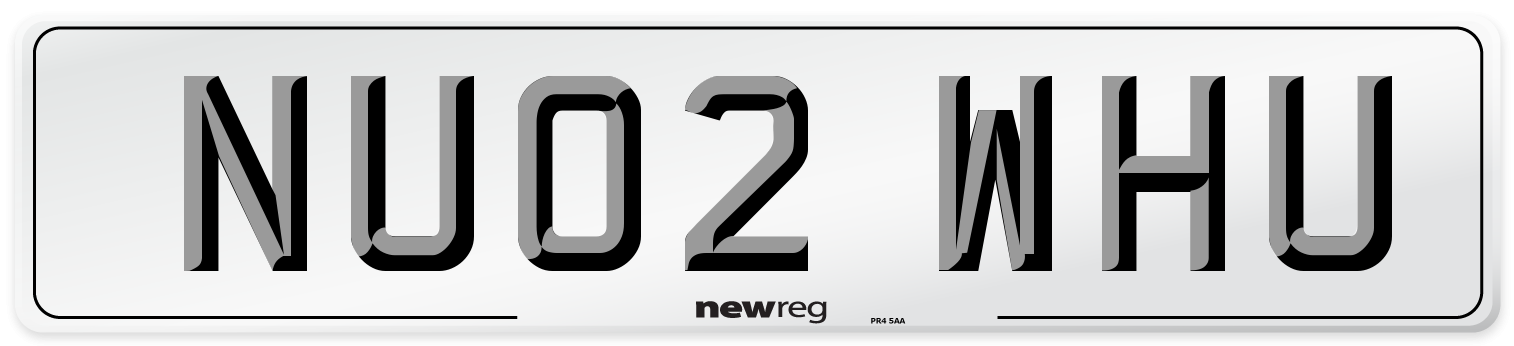 NU02 WHU Front Number Plate