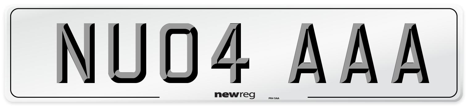 NU04 AAA Front Number Plate