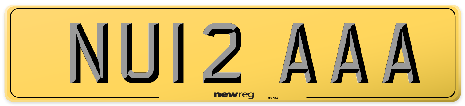 NU12 AAA Rear Number Plate