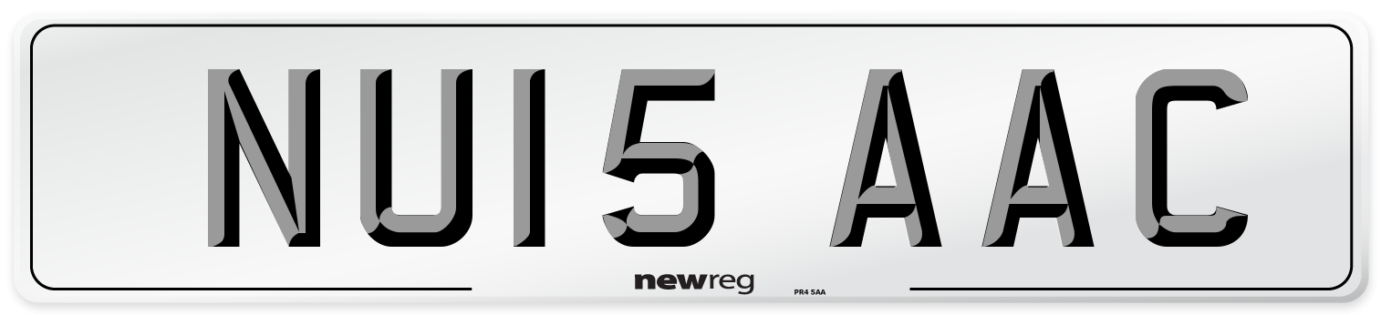 NU15 AAC Front Number Plate