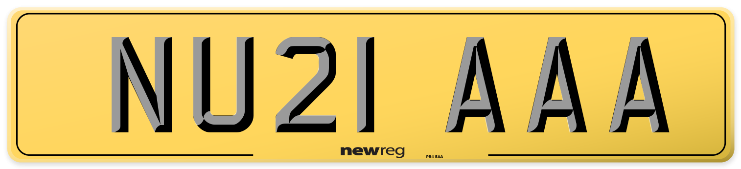 NU21 AAA Rear Number Plate