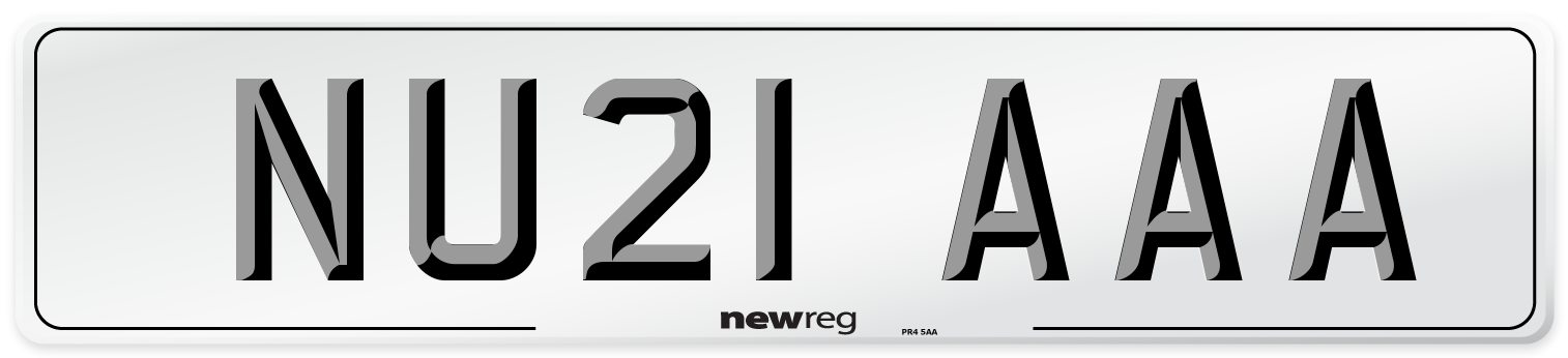 NU21 AAA Front Number Plate