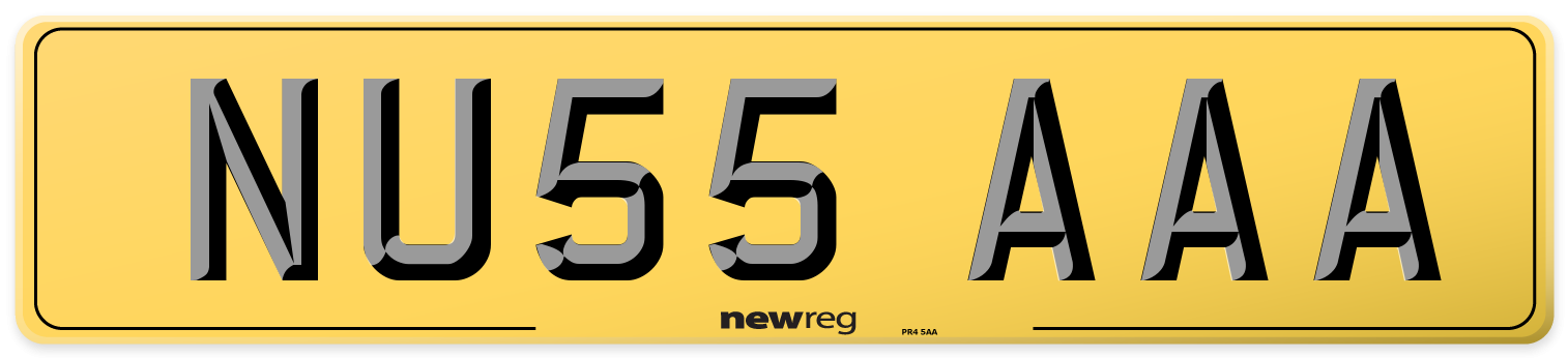 NU55 AAA Rear Number Plate
