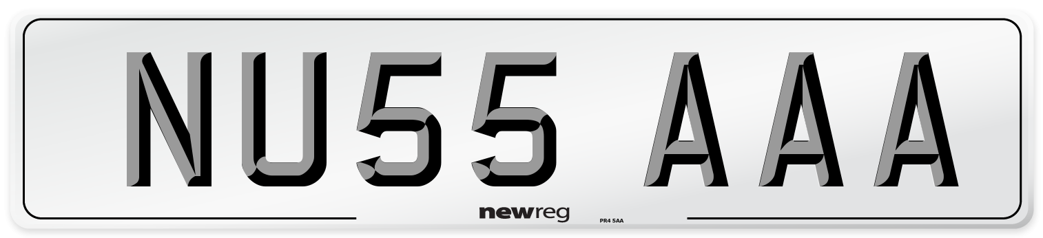 NU55 AAA Front Number Plate