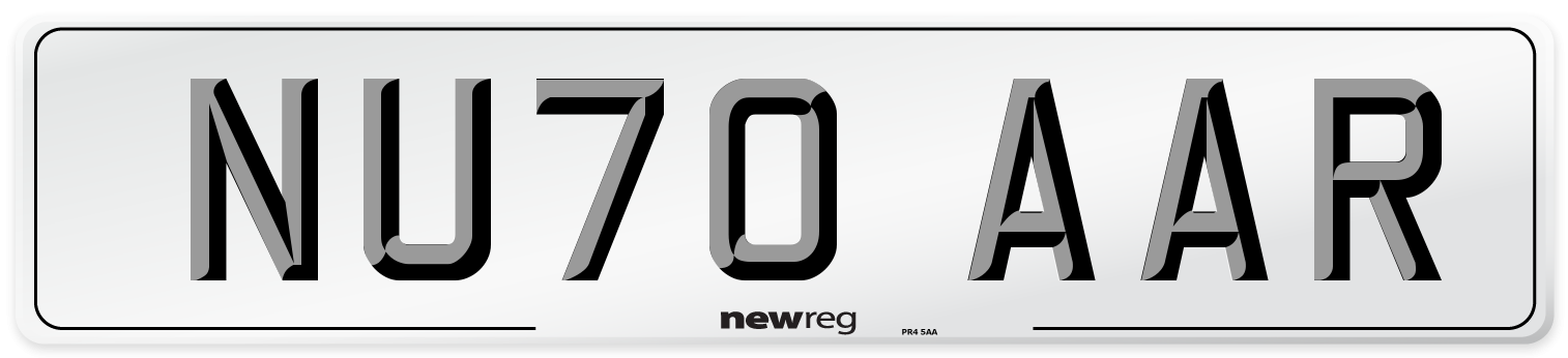 NU70 AAR Front Number Plate
