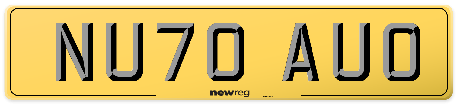 NU70 AUO Rear Number Plate