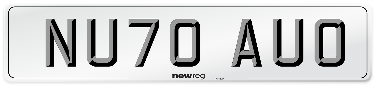 NU70 AUO Front Number Plate