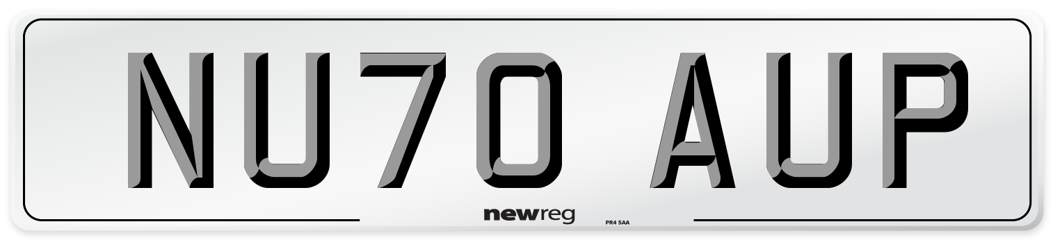 NU70 AUP Front Number Plate