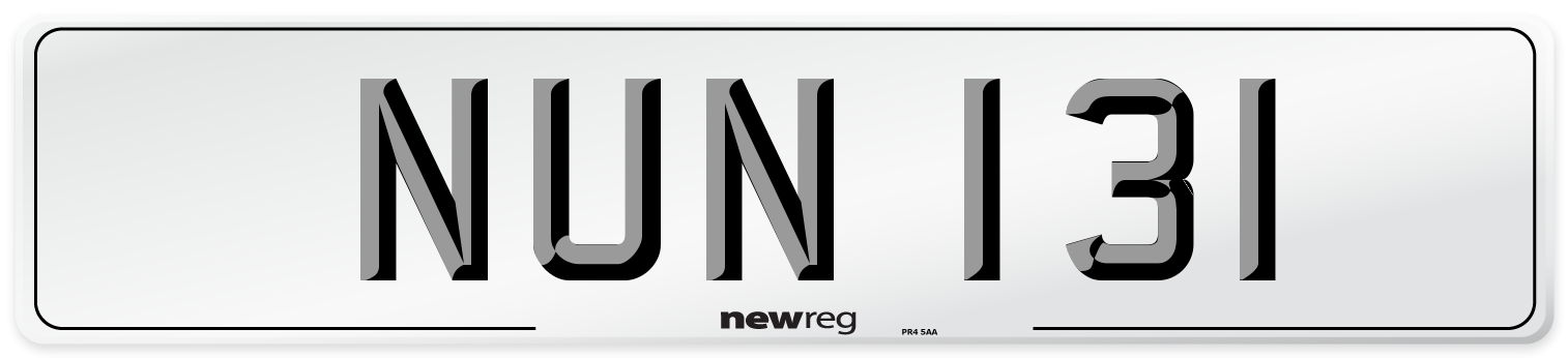 NUN 131 Front Number Plate