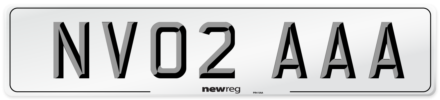 NV02 AAA Front Number Plate