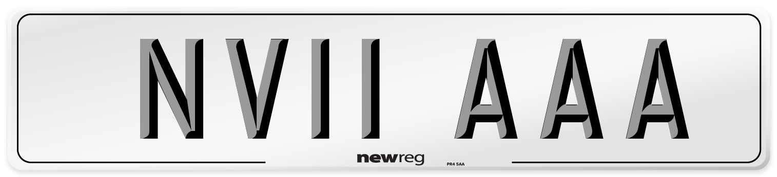 NV11 AAA Front Number Plate
