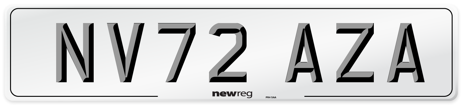 NV72 AZA Front Number Plate