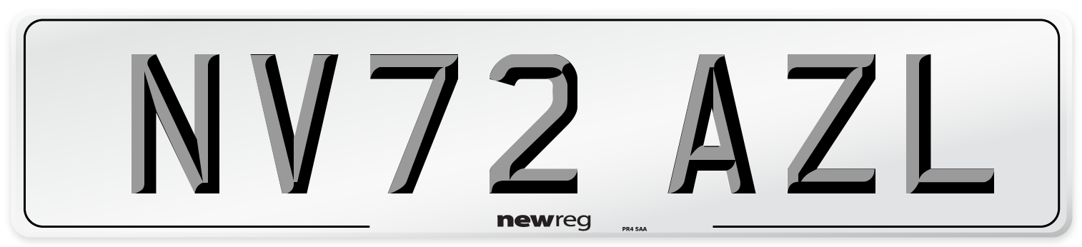 NV72 AZL Front Number Plate