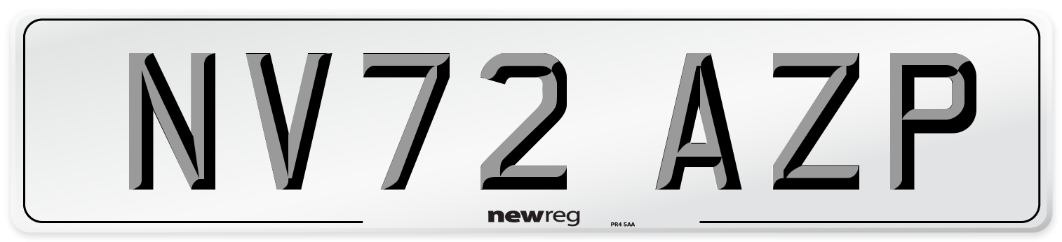 NV72 AZP Front Number Plate