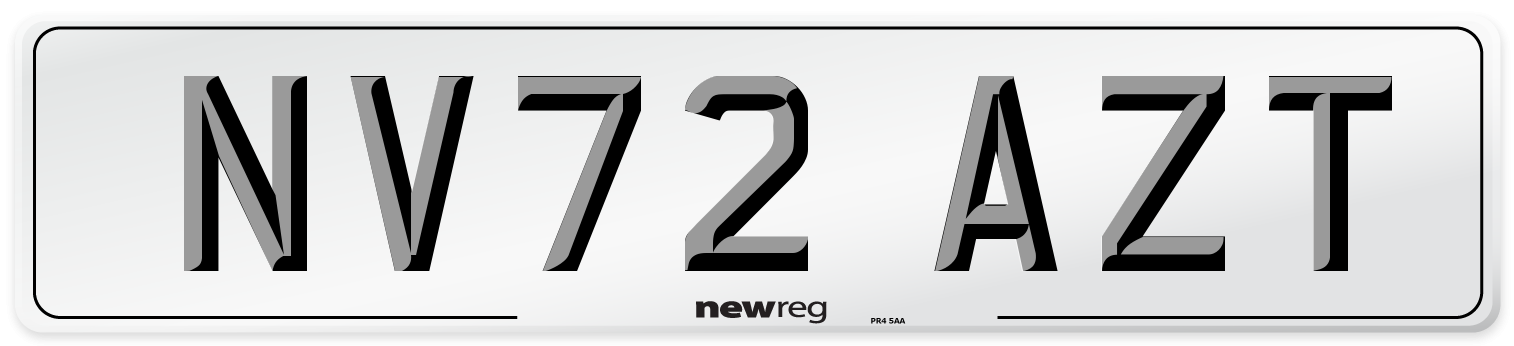 NV72 AZT Front Number Plate