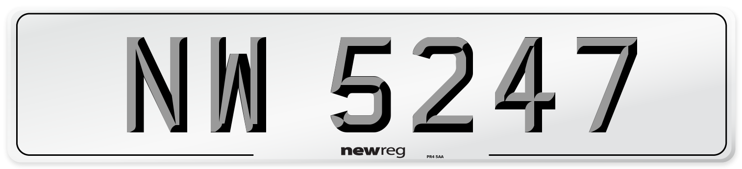 NW 5247 Front Number Plate