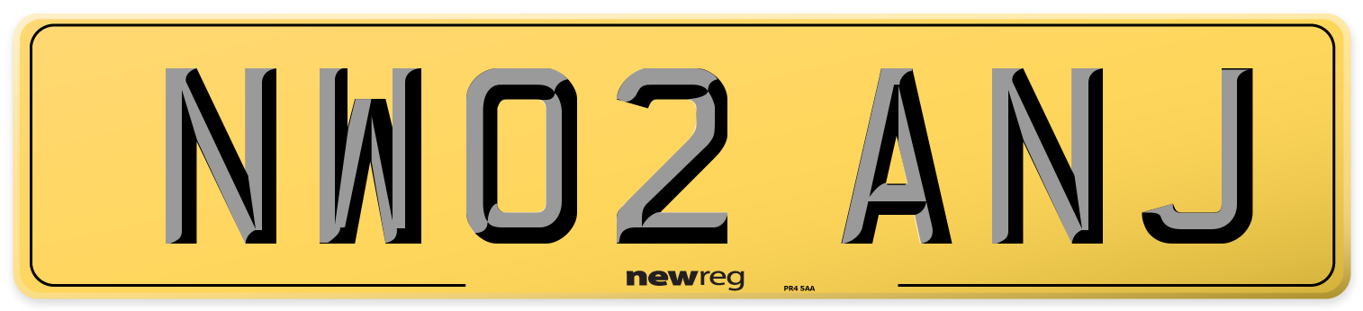 NW02 ANJ Rear Number Plate