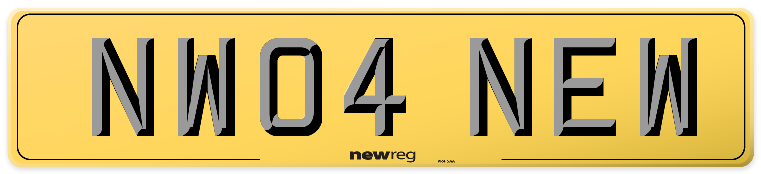 NW04 NEW Rear Number Plate