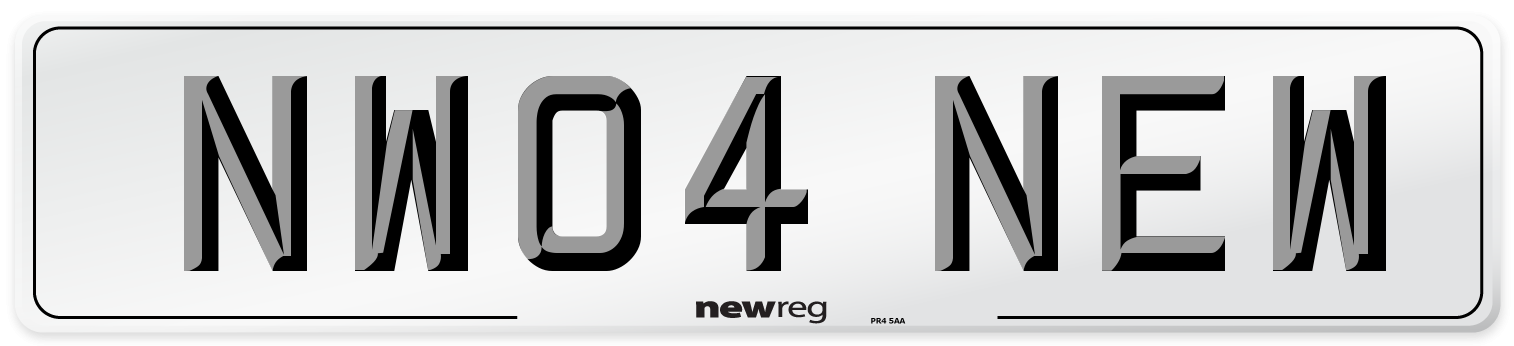 NW04 NEW Front Number Plate