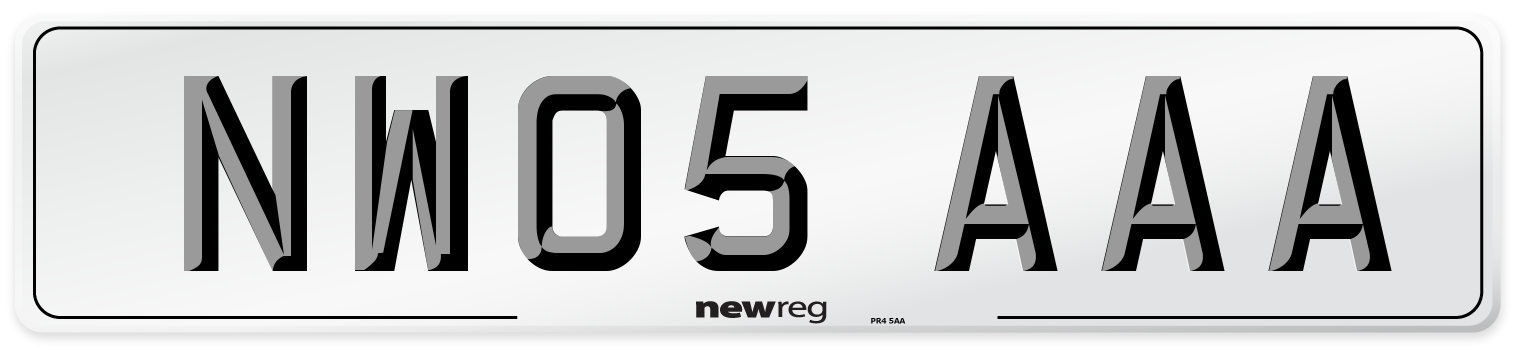 NW05 AAA Front Number Plate