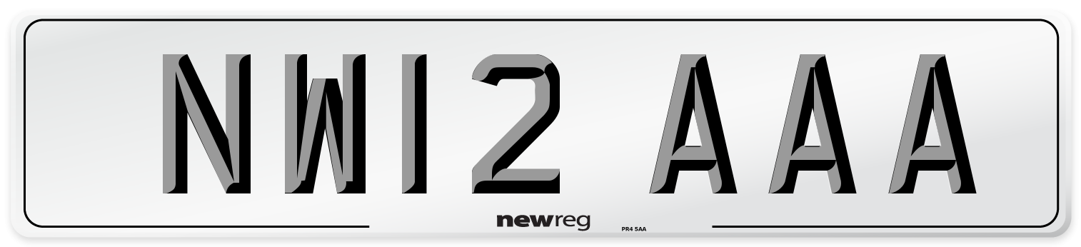 NW12 AAA Front Number Plate