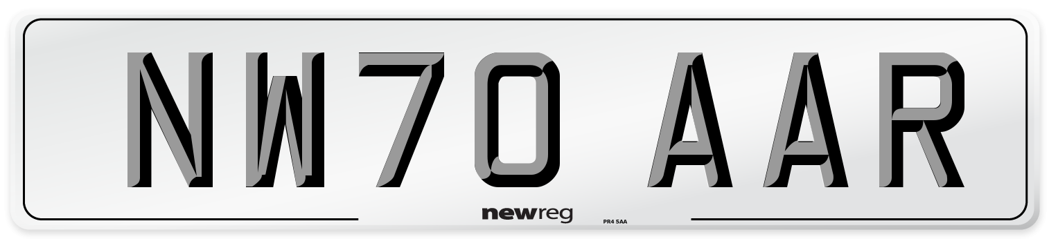 NW70 AAR Front Number Plate