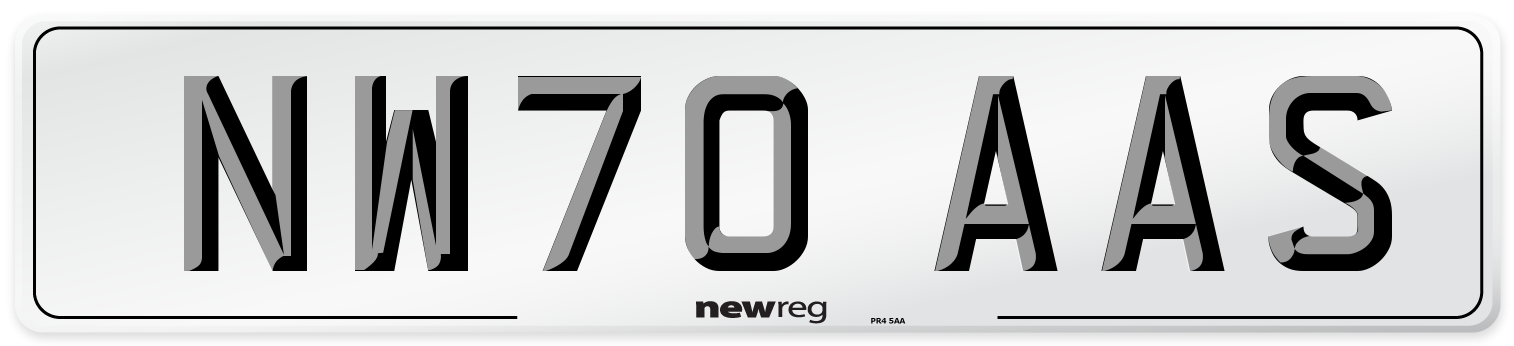 NW70 AAS Front Number Plate
