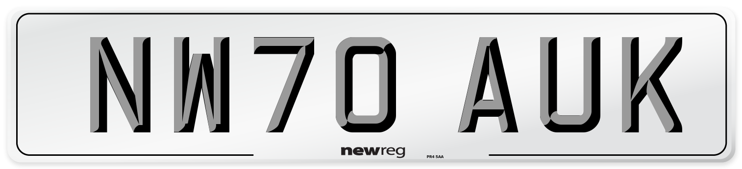 NW70 AUK Front Number Plate