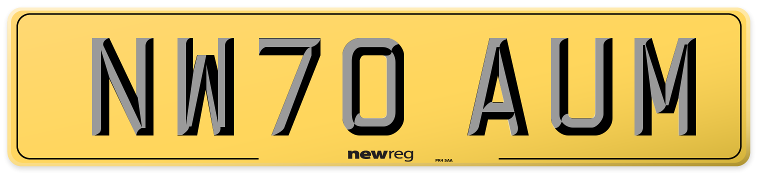NW70 AUM Rear Number Plate