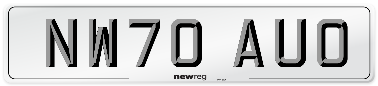 NW70 AUO Front Number Plate