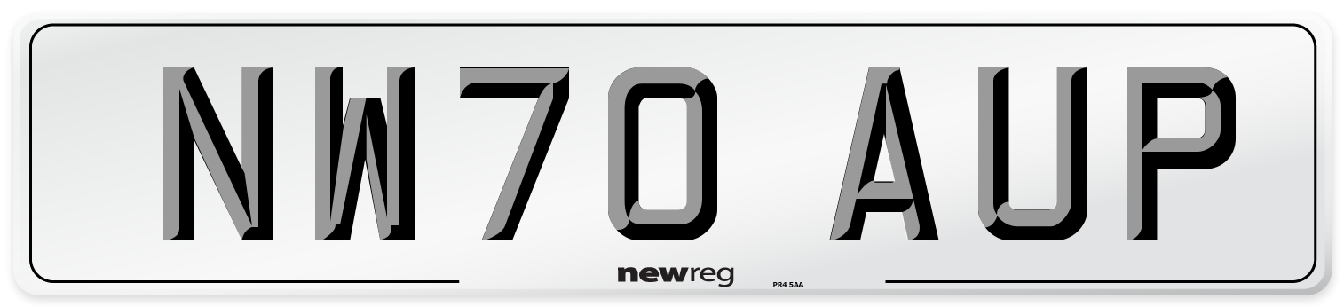 NW70 AUP Front Number Plate