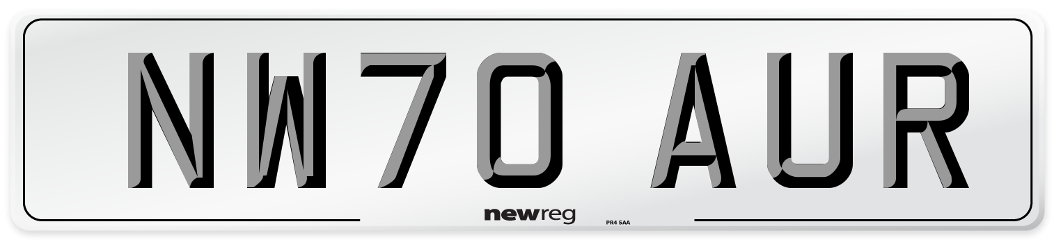 NW70 AUR Front Number Plate