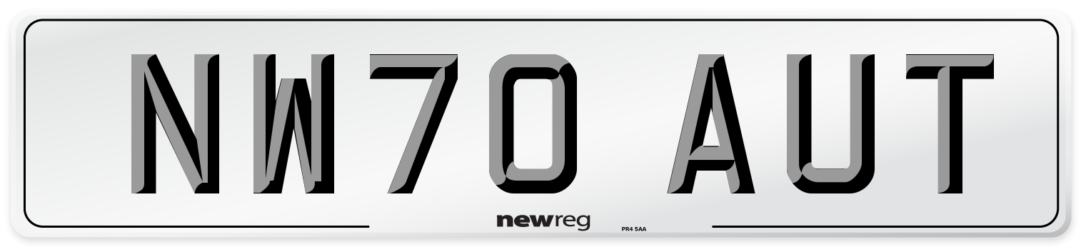 NW70 AUT Front Number Plate